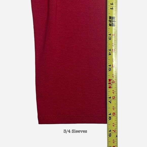 J Jill Wearever Collection 3/4 Sleeve Dress True Red Medium Stretch NEW - Picture 9 of 14